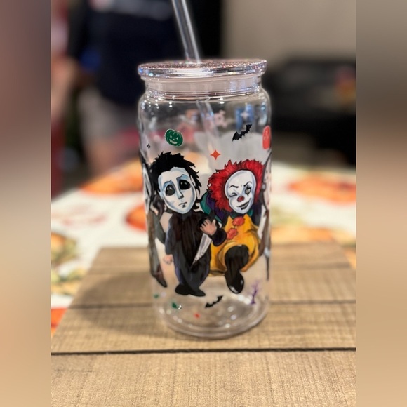 Halloween Horror Characters plastic Tumbler - Picture 1 of 4